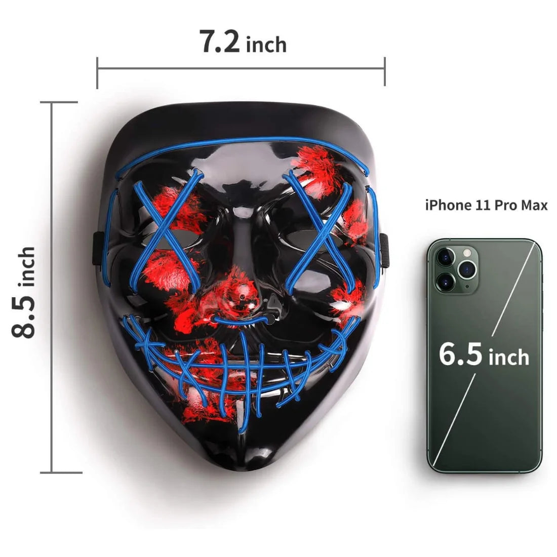 Halloween LED Glow-Up Mask - SEVENB