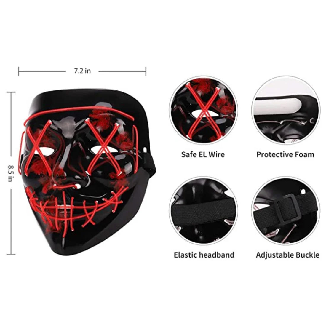 Halloween LED Glow-Up Mask - SEVENB