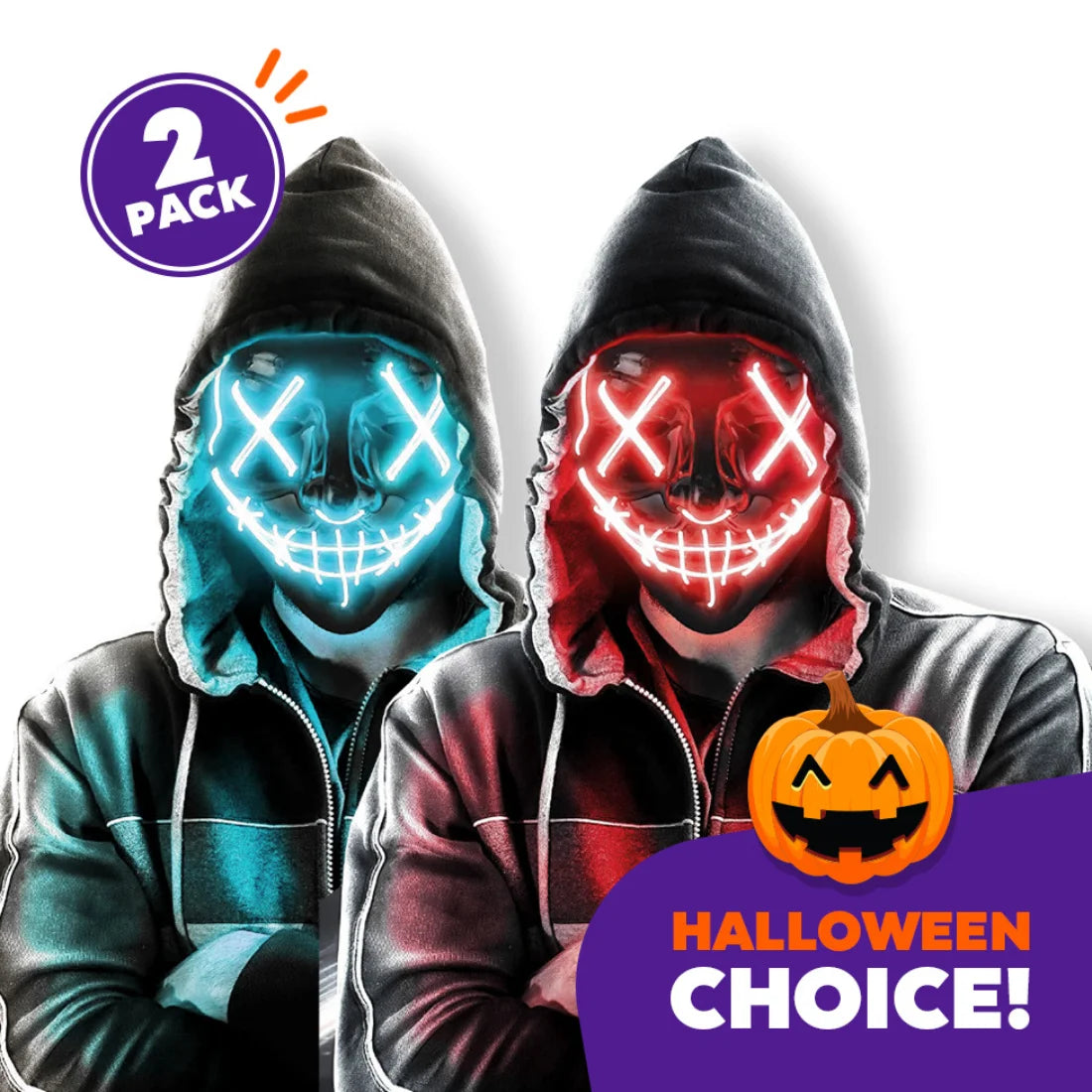 Halloween LED Glow-Up Mask - SEVENB
