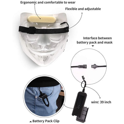 Halloween LED Glow-Up Mask - SEVENB