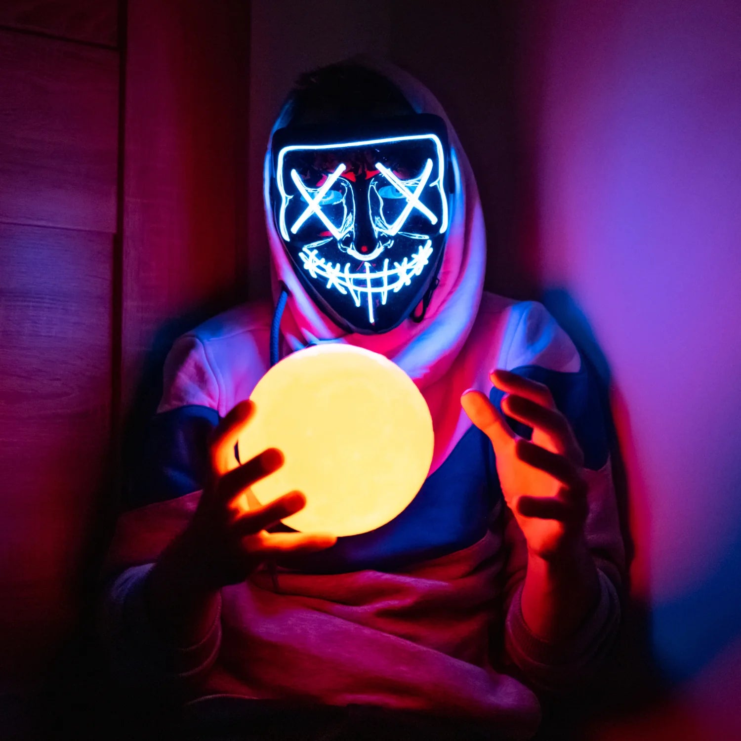 Halloween LED Glow-Up Mask - SEVENB