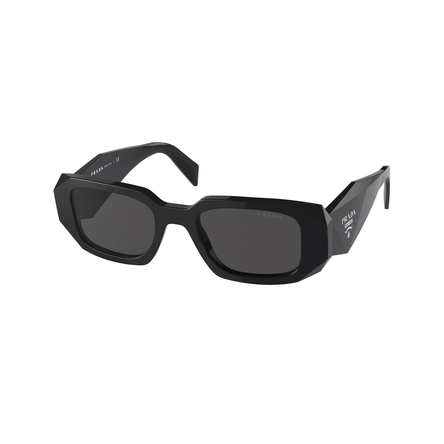 Prada PR 17WS Plastic Womens Rectangle Sunglasses Black - SEVENB
