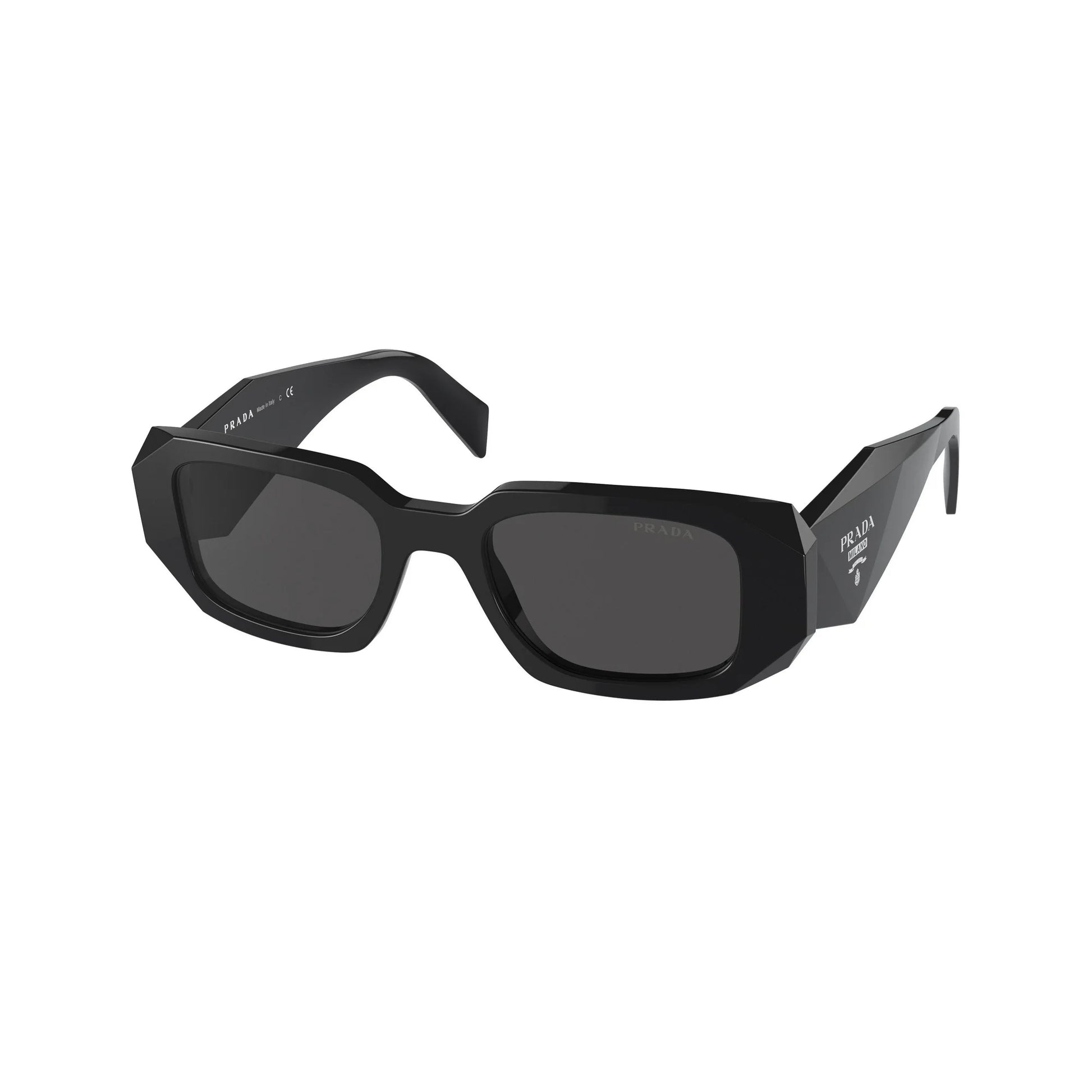 Prada PR 17WS Plastic Womens Rectangle Sunglasses Black - SEVENB