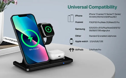VIKEFON 3 in 1 Wireless Fast Charger - SEVENB