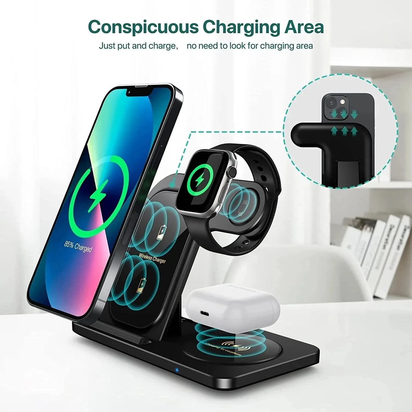 VIKEFON 3 in 1 Wireless Fast Charger - SEVENB