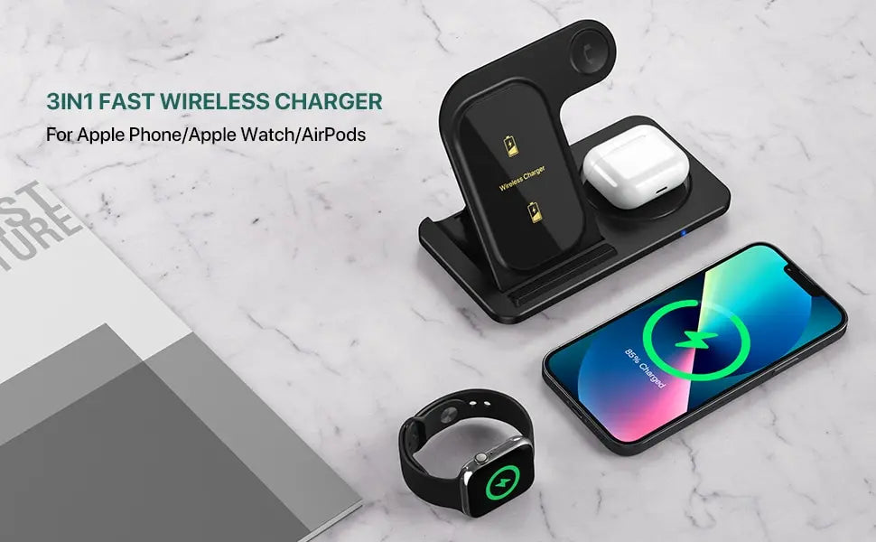 VIKEFON 3 in 1 Wireless Fast Charger - SEVENB