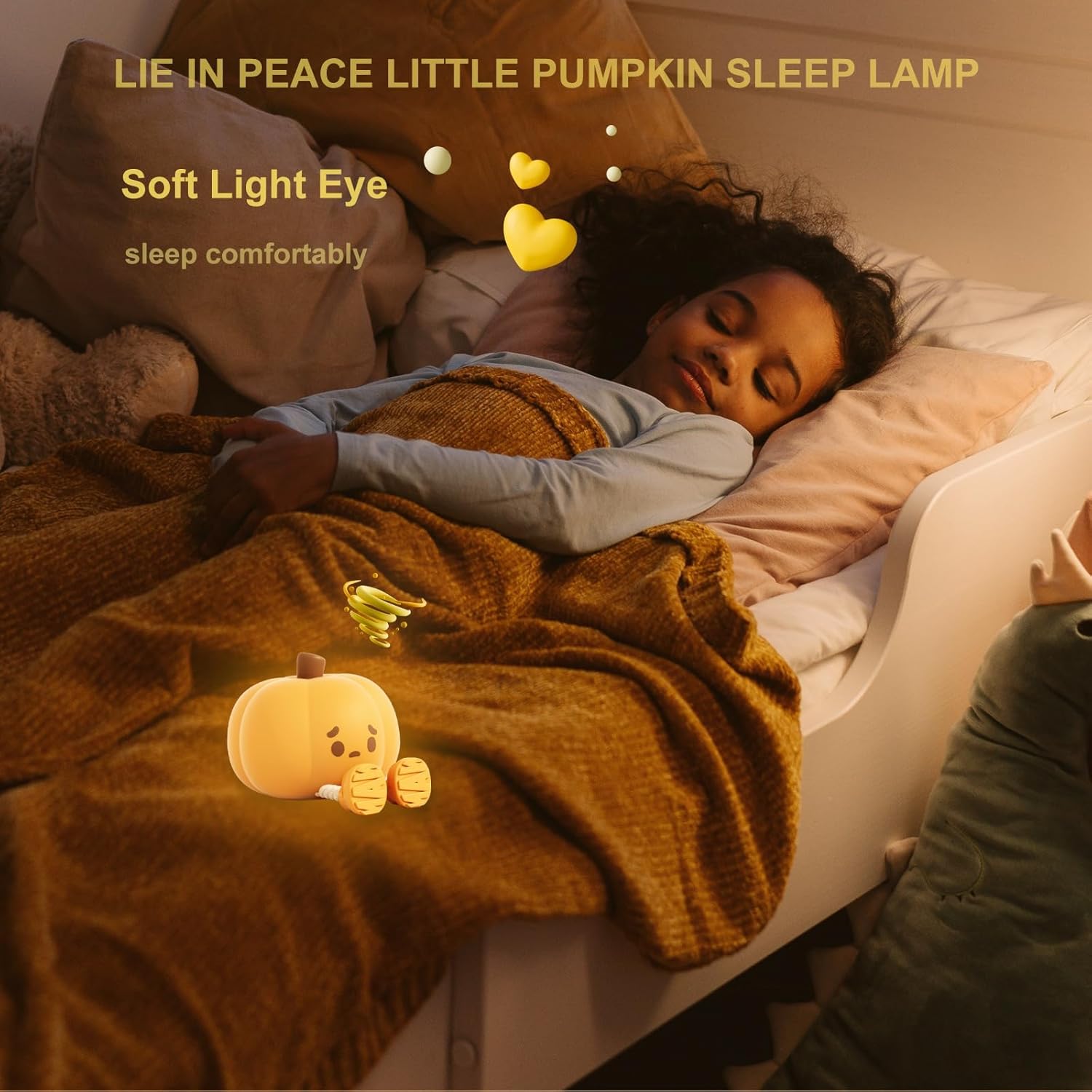 Pumpkin Night Lightle Squishy Funny Pumpkin Lamp, Dimmable Silicone Light Up Nursery Nightlight, Rechargeable Cute Bedside Night Touch Lamp for Kids - SEVENB